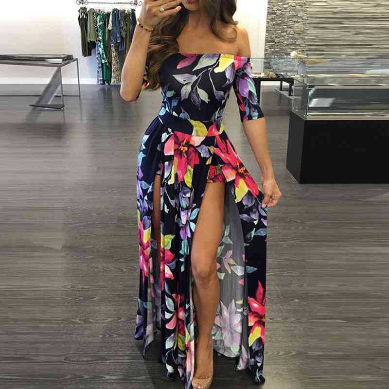 FZ Γυναικείο Floral Maxi Φόρεμα