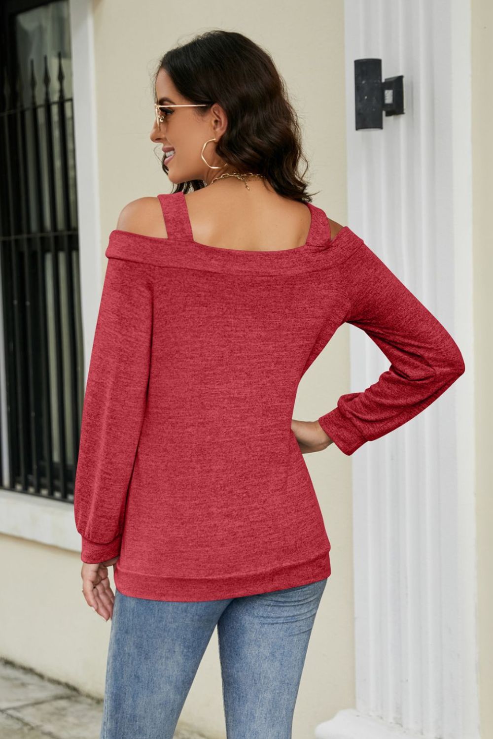 cutout cold-shoulder top