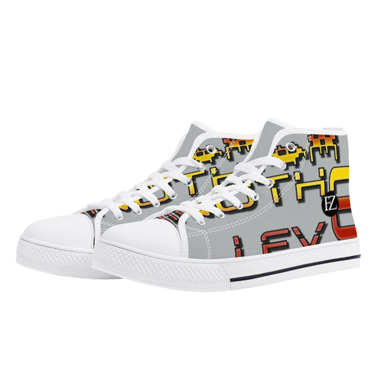 men's high top canvas shoes with customized tongue