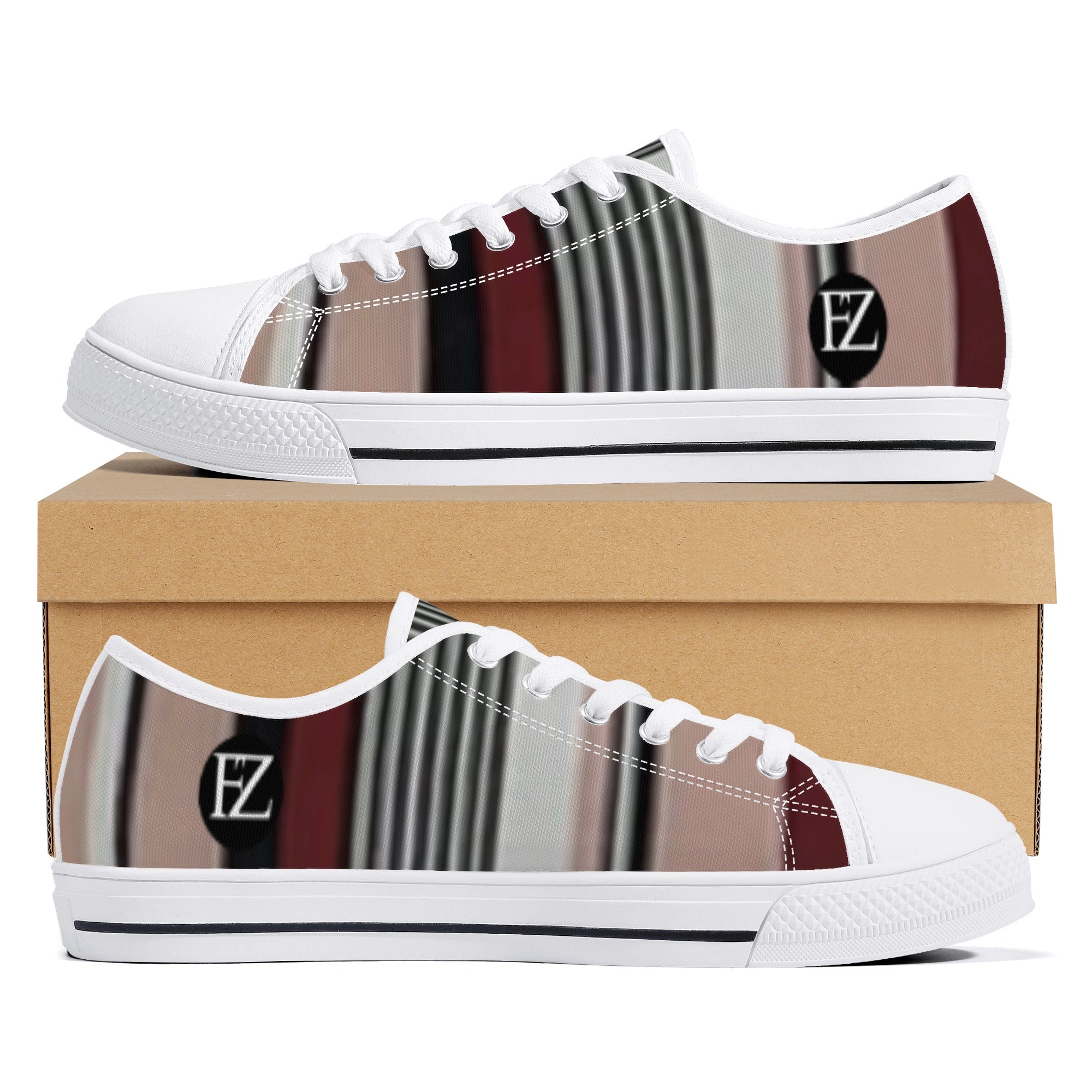 Men's Low Top Canvas Shoes With Customized Tongue - FZwear