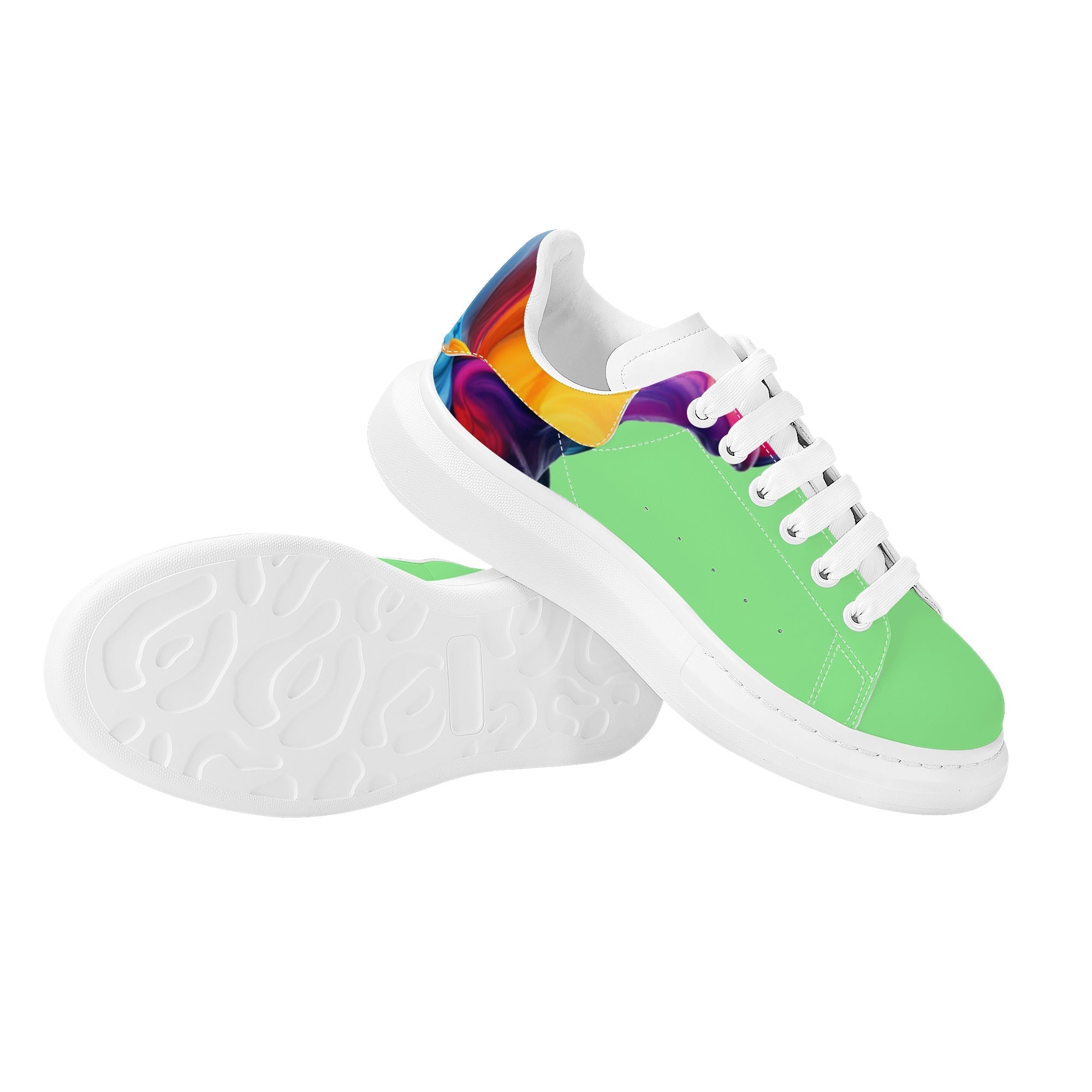 FZ Women's White Tongue Low Top Chunky Shoes - FZwear