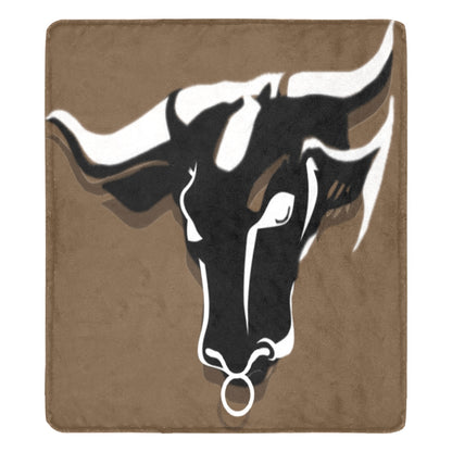 fz blanket bull (xl) one size / fz blanket - brown ultra-soft micro fleece blanket 70"x80"