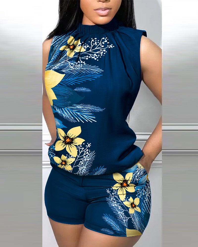 FZ Women's Tropical Print Design Shorts Suit - FZwear