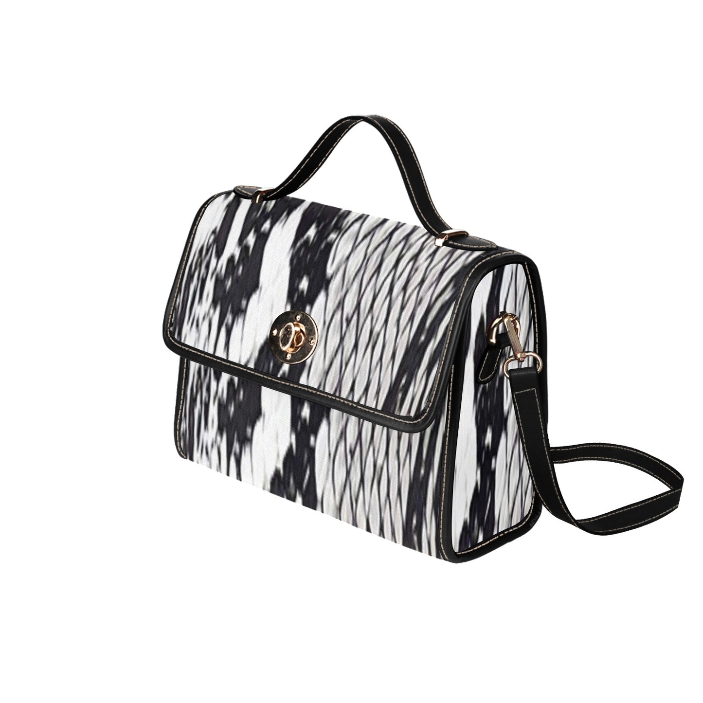 fz snake handbag all over print canvas bag (model 1641)(black)