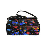 fz paint print handbag all over print canvas bag (model 1641)(black)