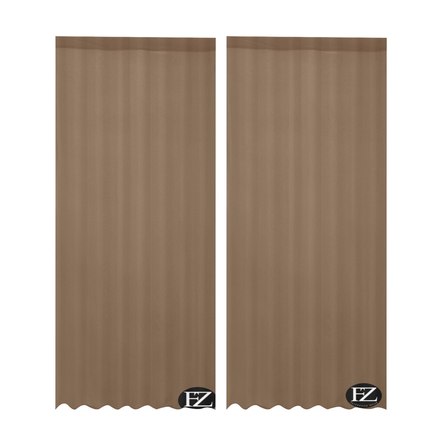 fz gauze curtain one size / fz room curtains - brown gauze curtain 28"x95" (two pieces)