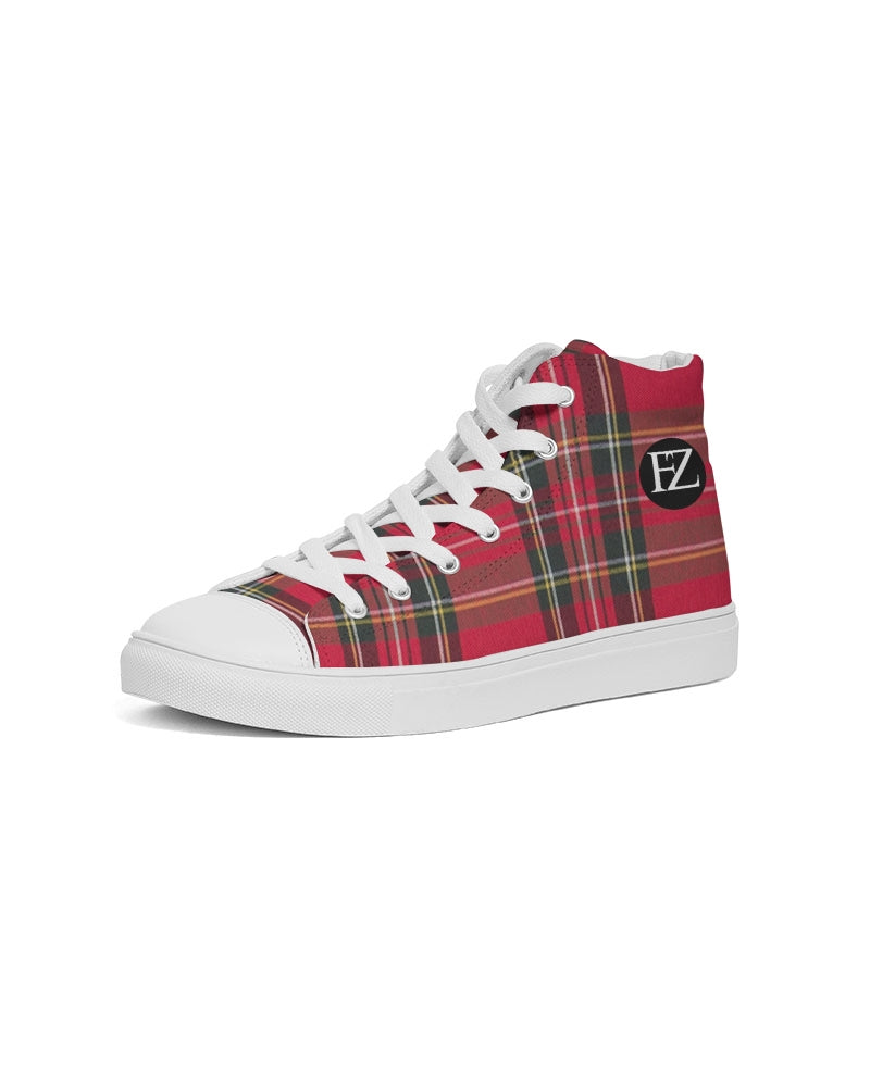 fz plaid too men's hightop canvas shoe