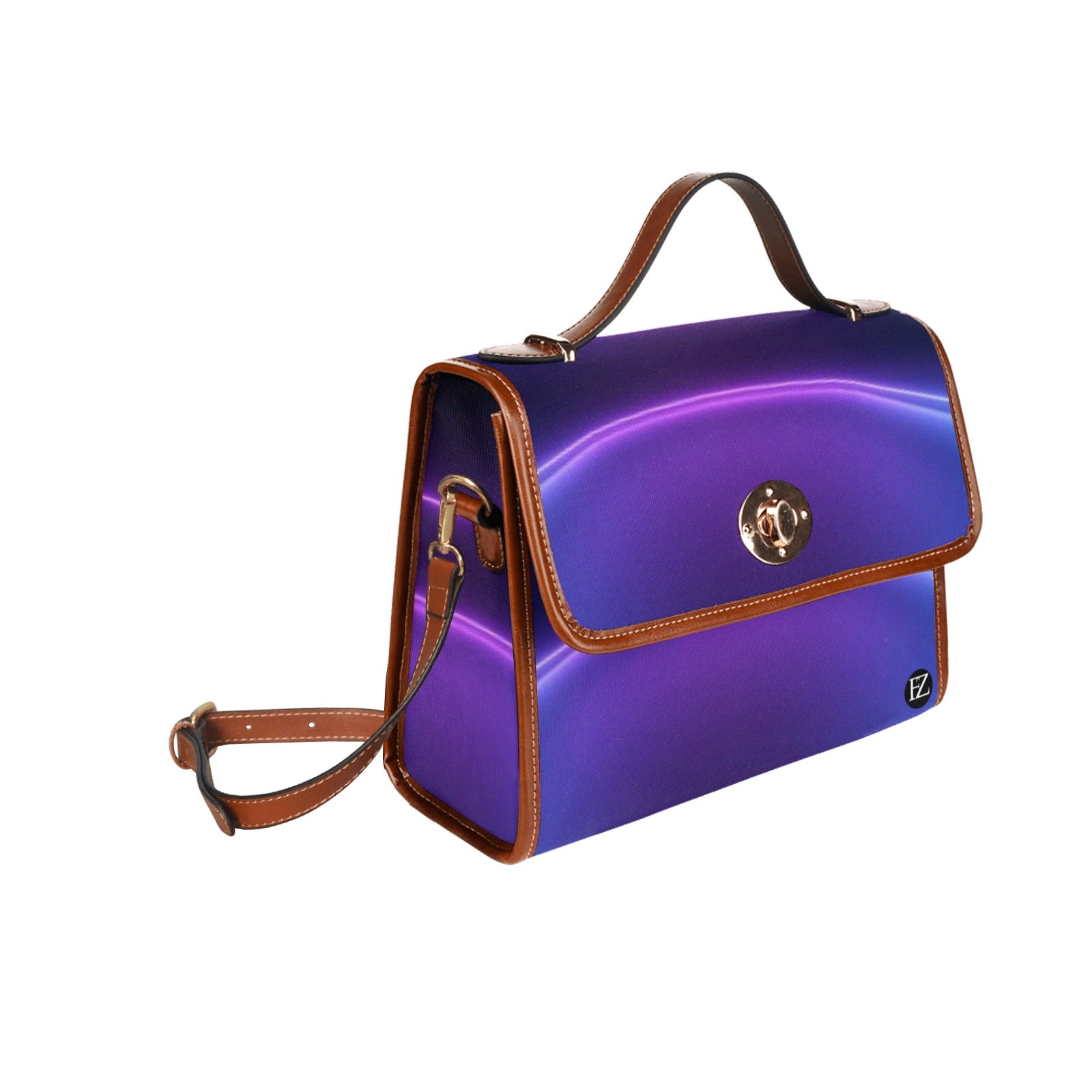 fz women's abstract hand bag all over print waterproof canvas bag(model1641)(brown strap)