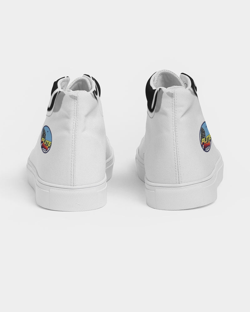 the white  bull women's hightop canvas shoe