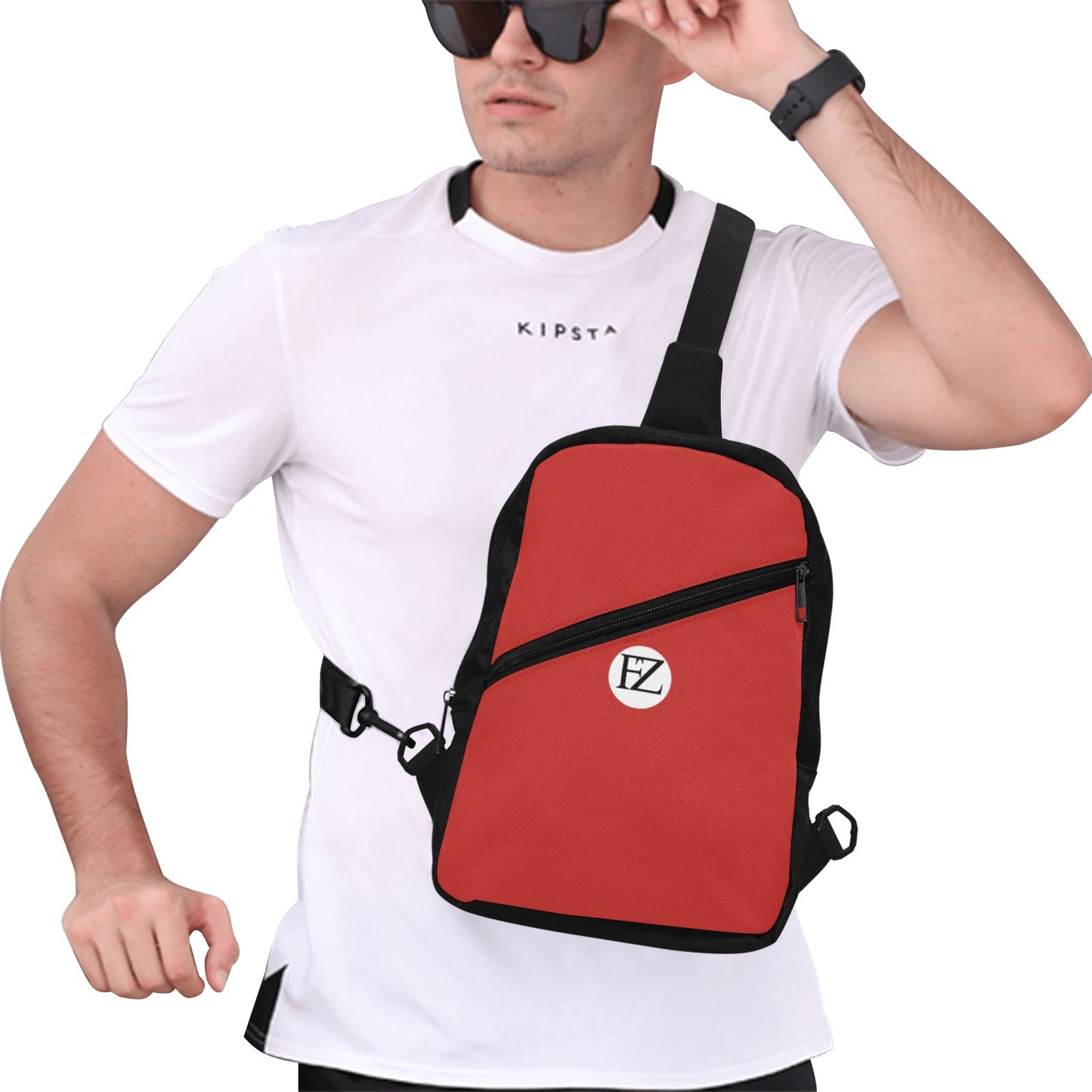 fz men's chest bag one size / fz chest bag-red men's chest bag (model1726)
