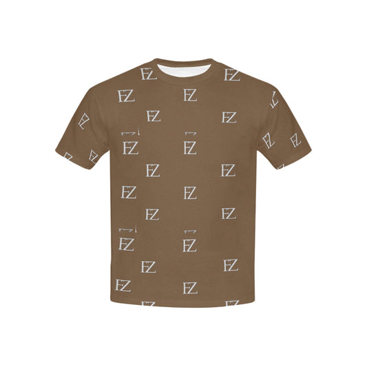 fz kids tee - brown kid's all over print t-shirt(usa size)(model t40)