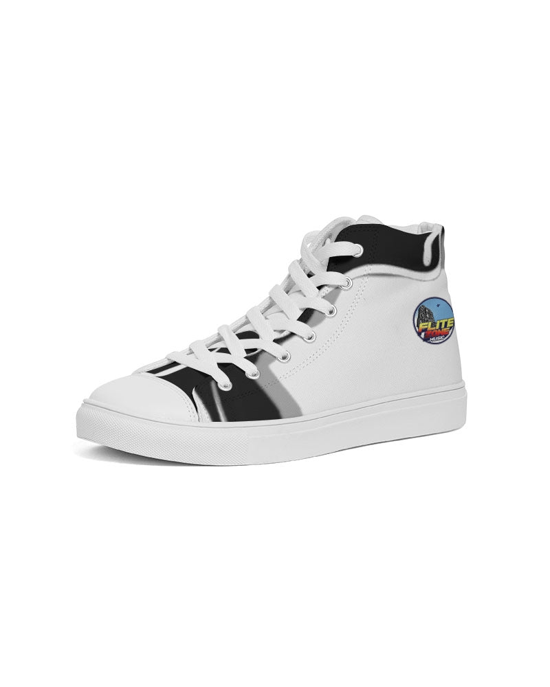 the white  bull women's hightop canvas shoe