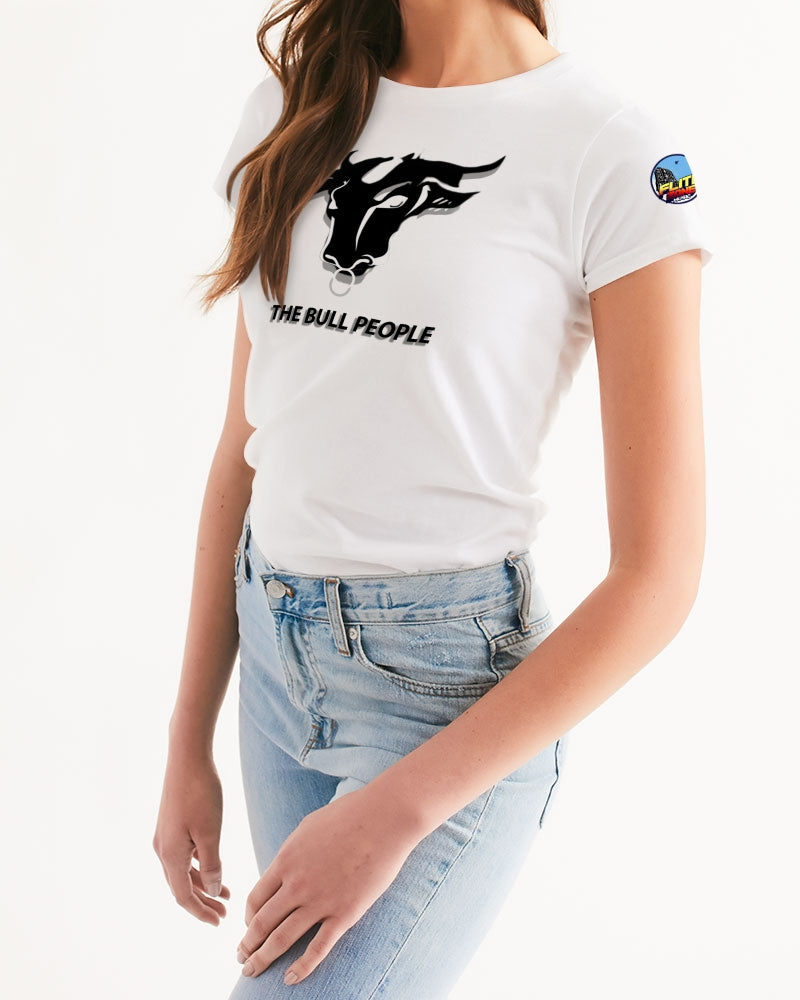the white  bull women's tee