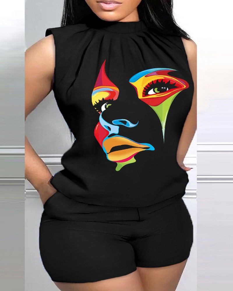 FZ Women's Plus Size Print Shorts Suit - FZwear