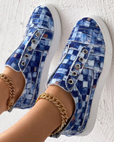 FZ Women's Denim Look Print Sneakers - FZwear