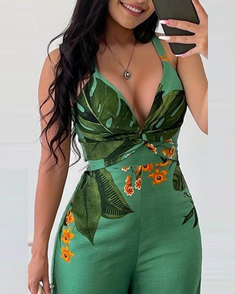 FZ Women's Tropical Print Design Jumpsuit - FZwear