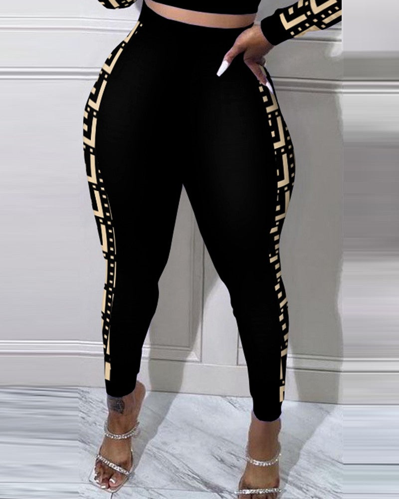 FZ Women's Geo Print High Waist Pants Suit - FZwear
