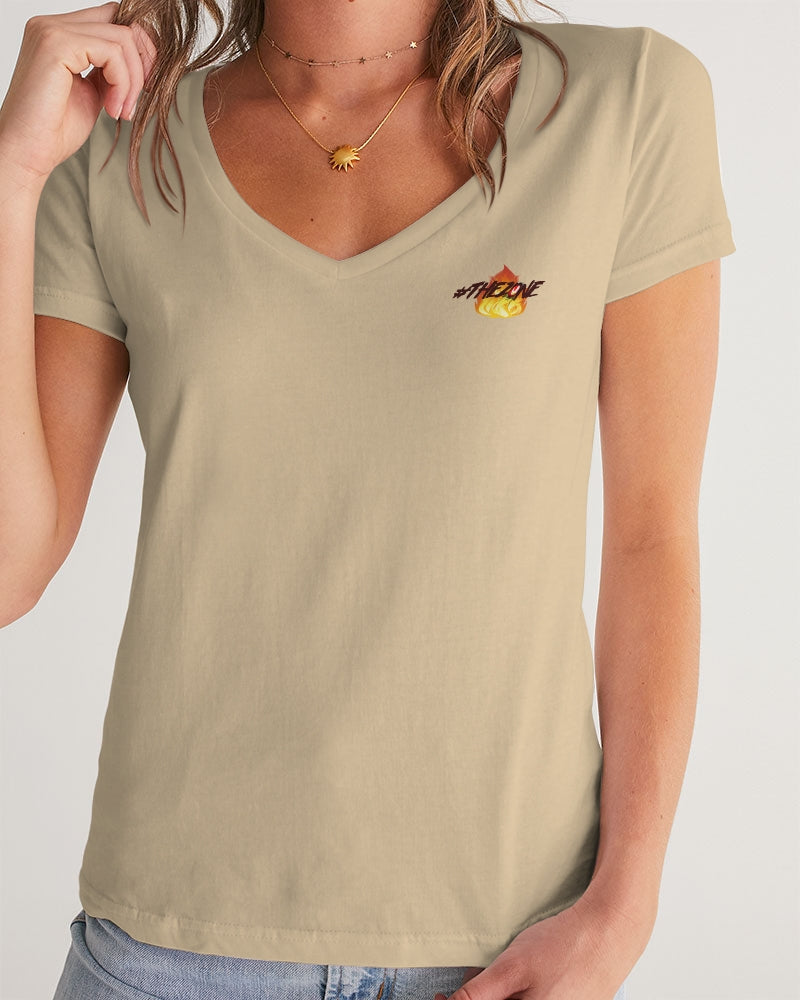 the beige zone women's v-neck tee