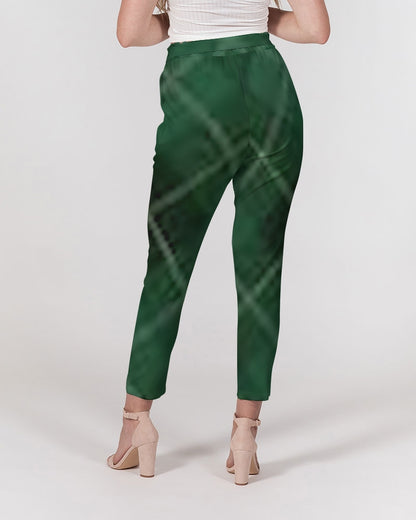 fzwear plaid women's belted tapered pants