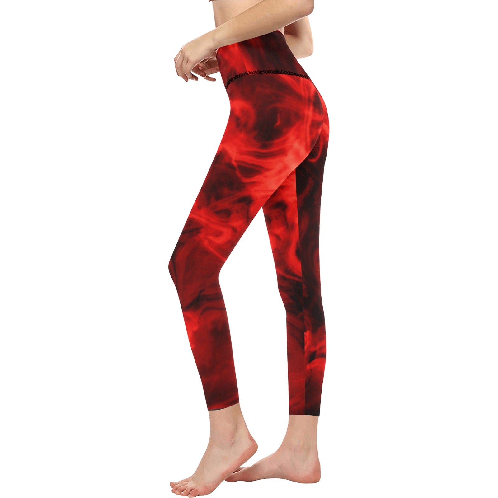 fz women's designer leggings - abstract women's high-waisted leggings (model l36)