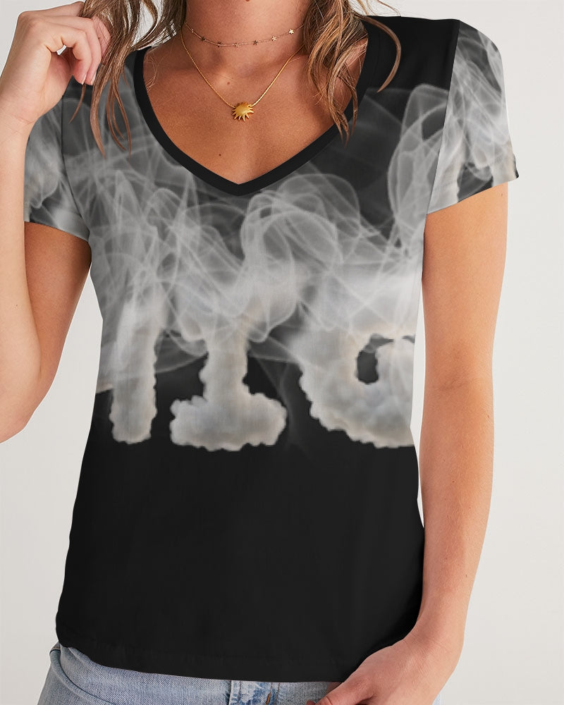 smoking the highest women's v-neck tee
