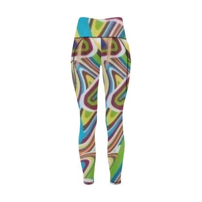 fz women's leggings 7 all over print high waist leggings with pockets (modell56)