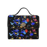 fz paint print handbag all over print canvas bag (model 1641)(black)