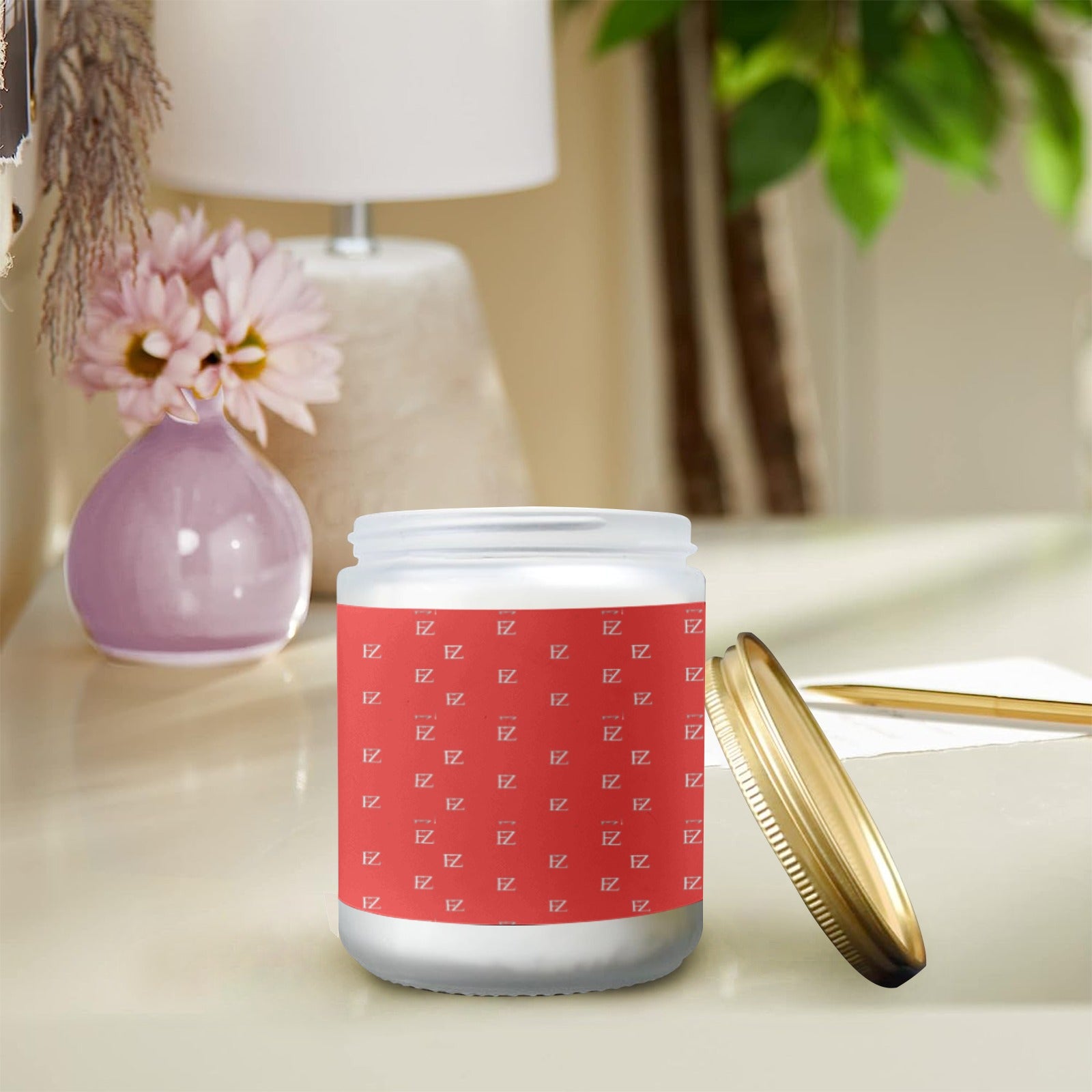 fz cented candles - red custom scented candle (made in queen)