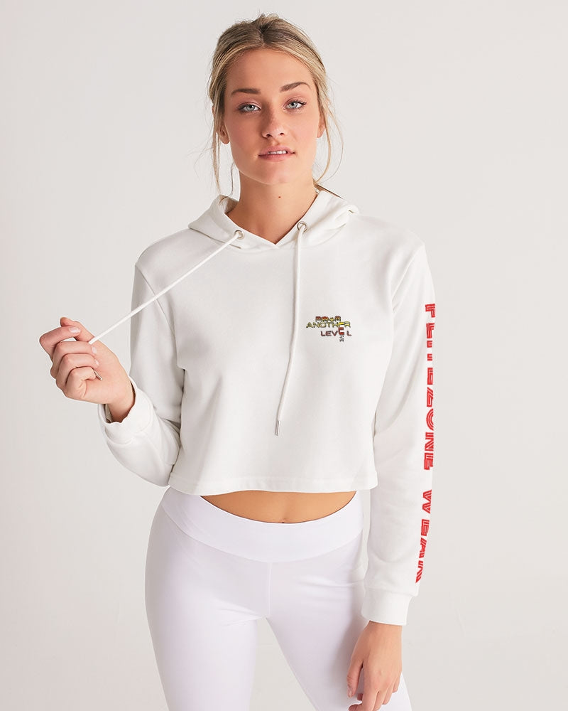 white zone women's cropped hoodie
