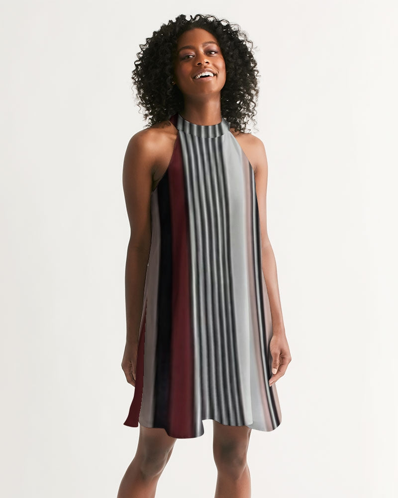 fz stripe zone women's halter dress