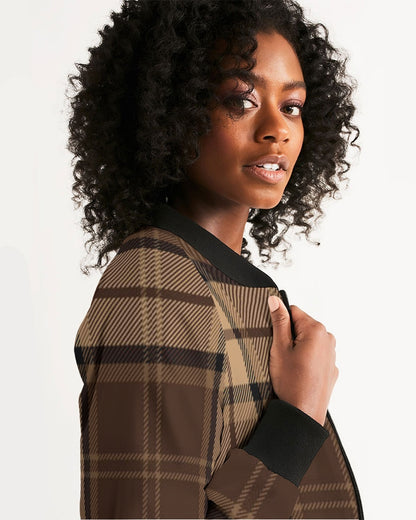 fz plaid women's bomber jacket