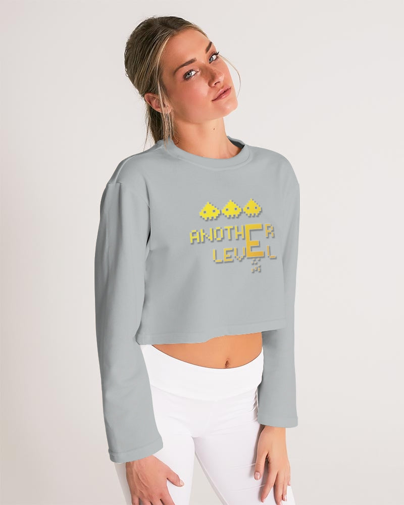 flying grey women's cropped sweatshirt