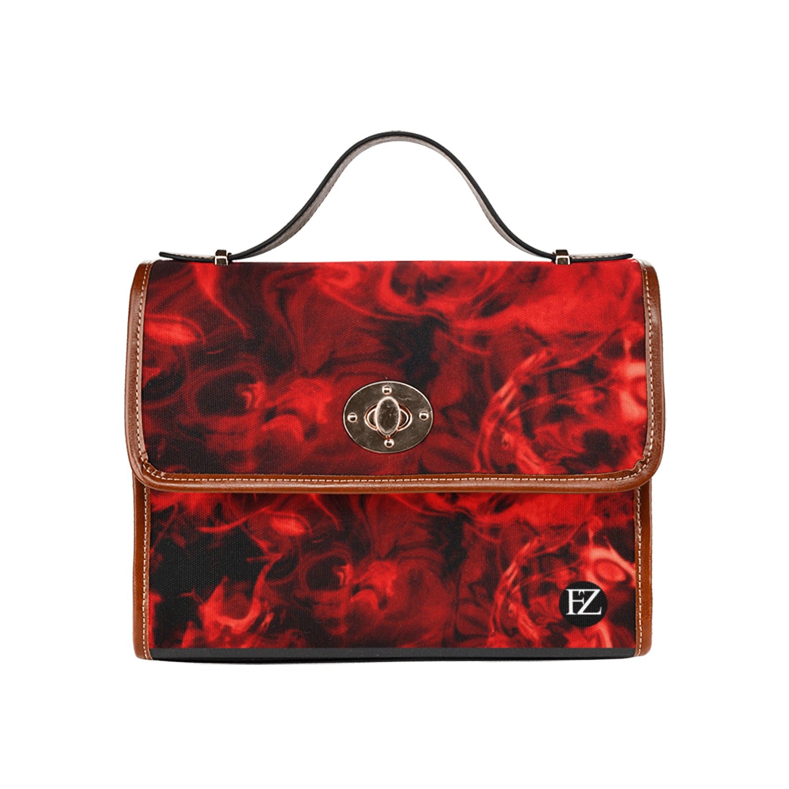 fz zone handbag - abstract all over print waterproof canvas bag(model1641)(brown strap)