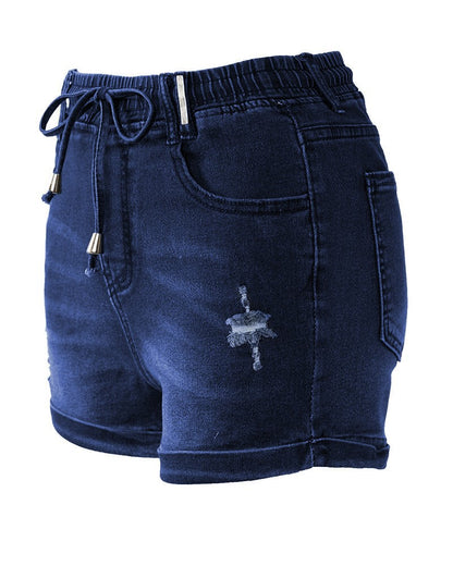 FZ Women's Pocket Detail Drawstring Denim Shorts - FZwear