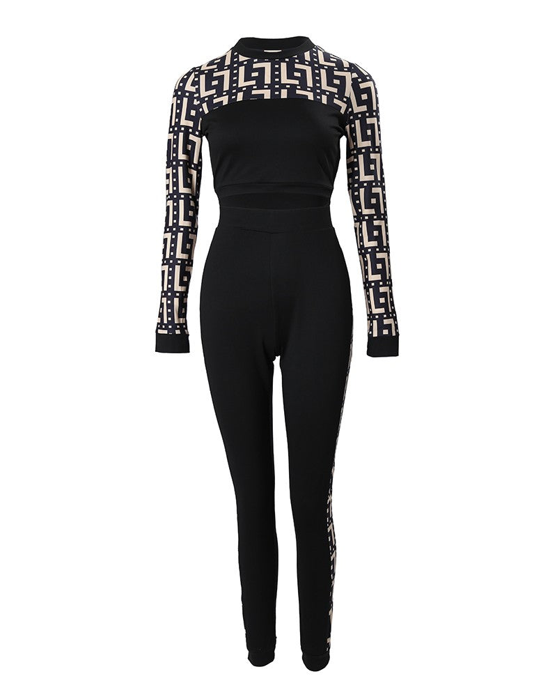 FZ Women's Geo Print High Waist Pants Suit - FZwear