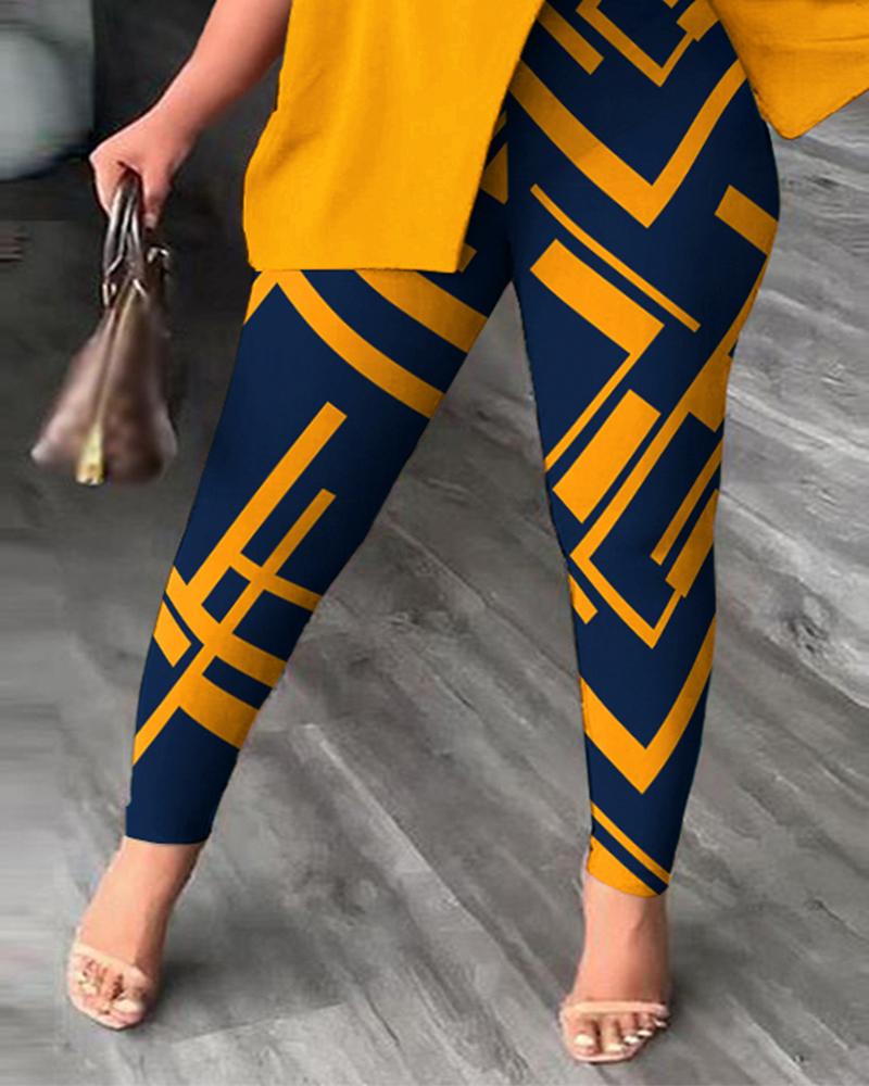 FZ Women's Plus Size Geometric Print Pants Suit - FZwear