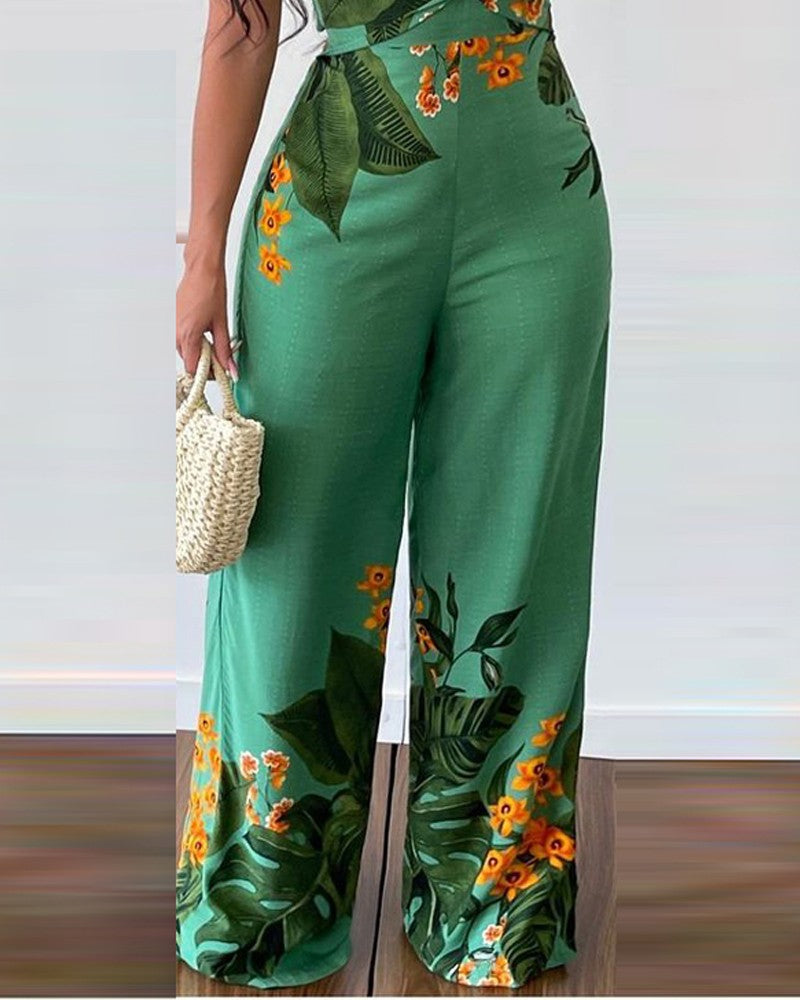 FZ Women's Tropical Print Design Jumpsuit - FZwear
