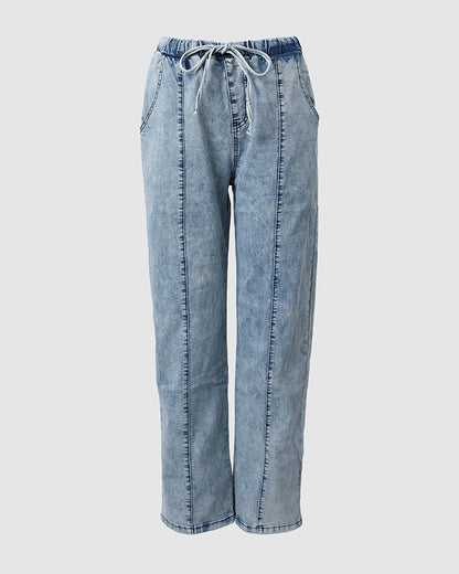 Γυναικείο τζιν παντελόνι με ψηλόμεσο πλέγμα FZ