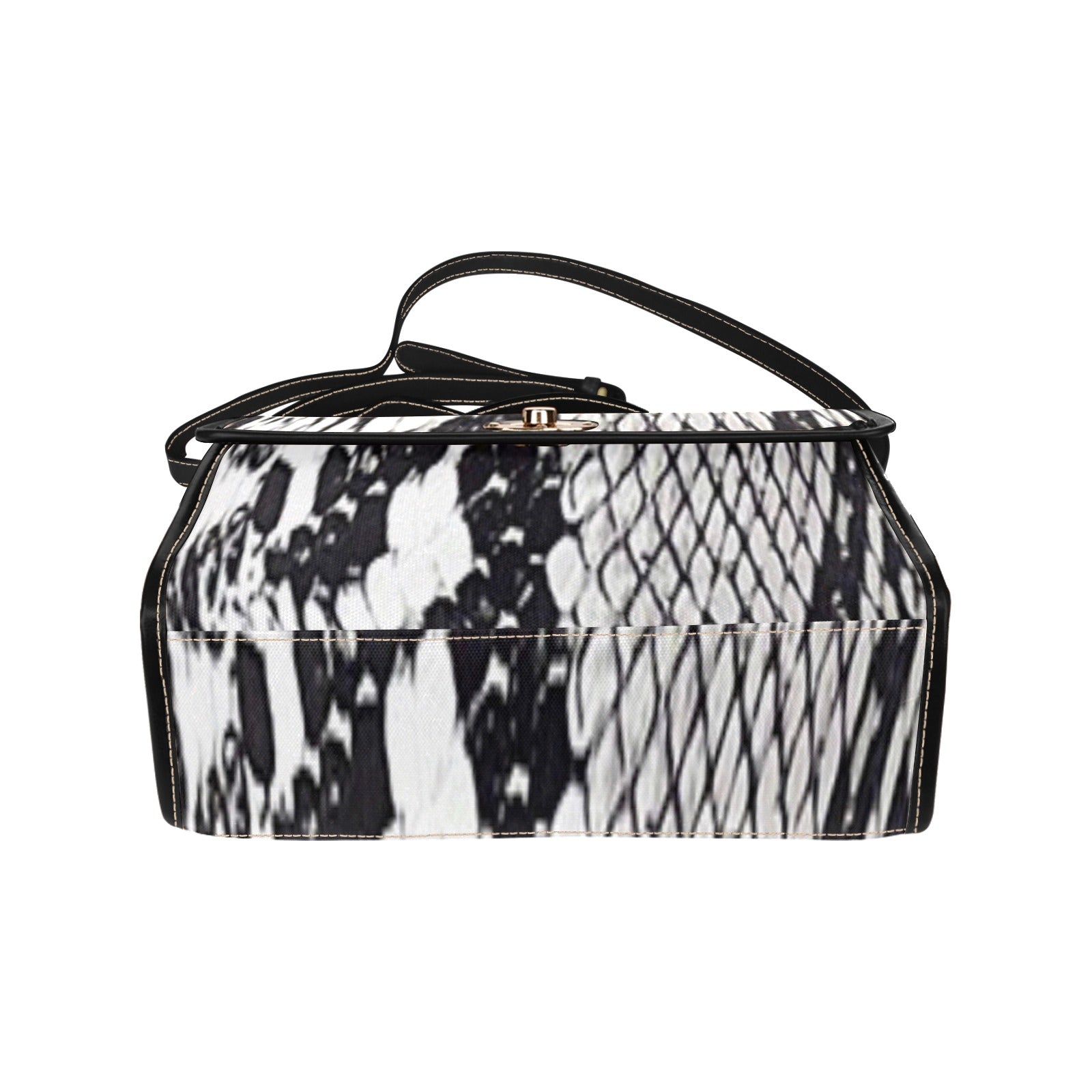 fz snake handbag all over print canvas bag (model 1641)(black)