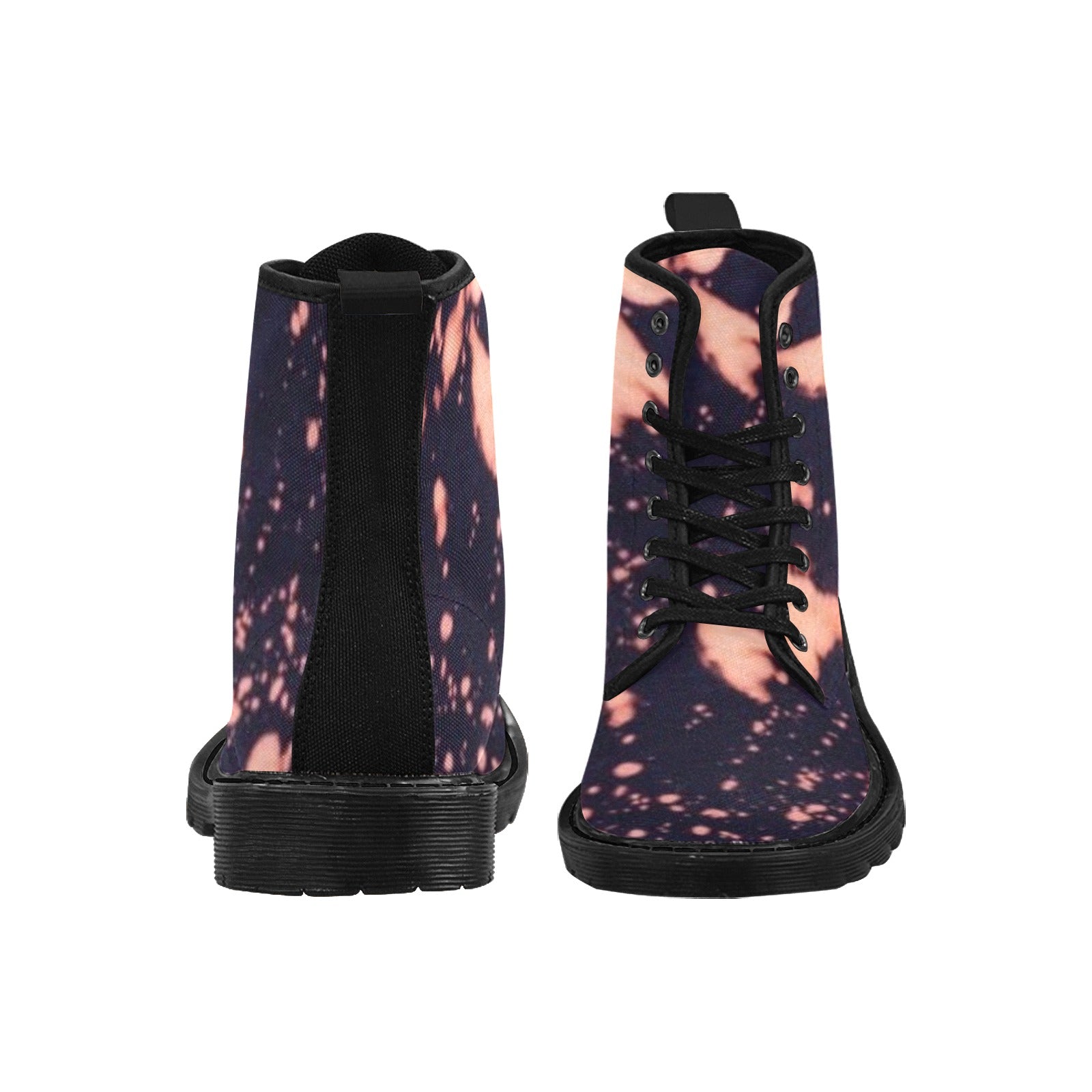 fz women's boot women's lace up canvas boots (model1203h)(black)