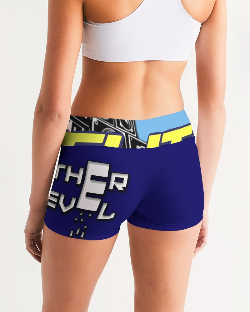 blue sea women's mid-rise yoga shorts