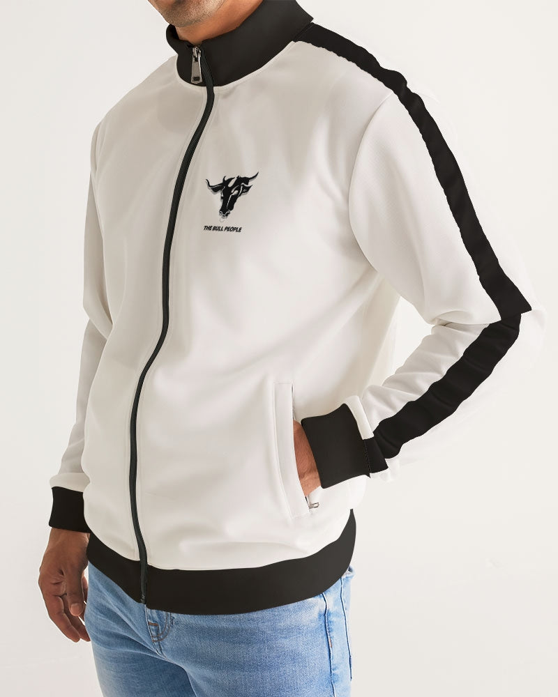the white  bull men's stripe-sleeve track jacket