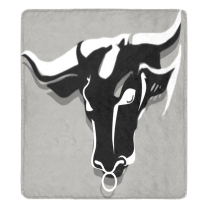 fz blanket bull (xl) one size / fz blanket - grey ultra-soft micro fleece blanket 70"x80"