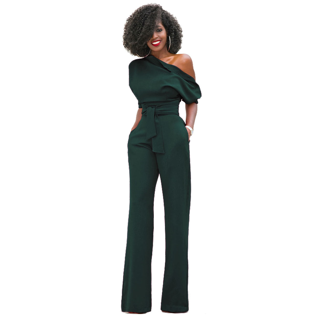 FZ Women's Diagonal One Piece Wide Leg Jumpsuit - FZwear