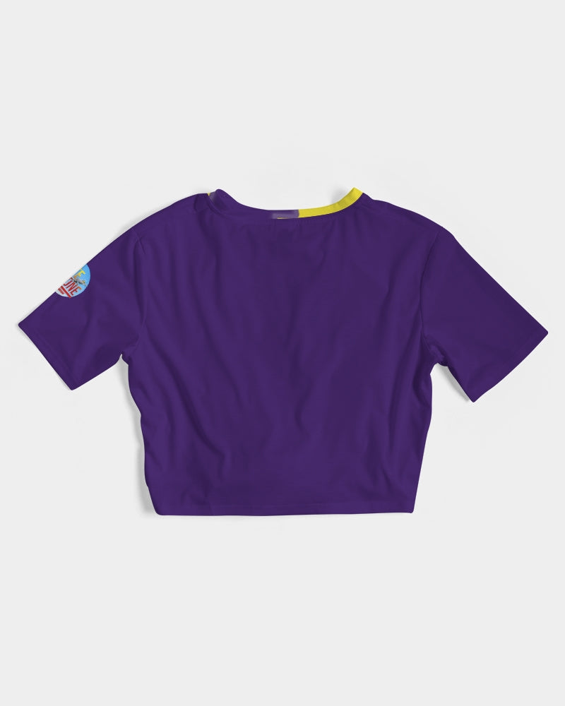 purple flite women's twist-front cropped tee