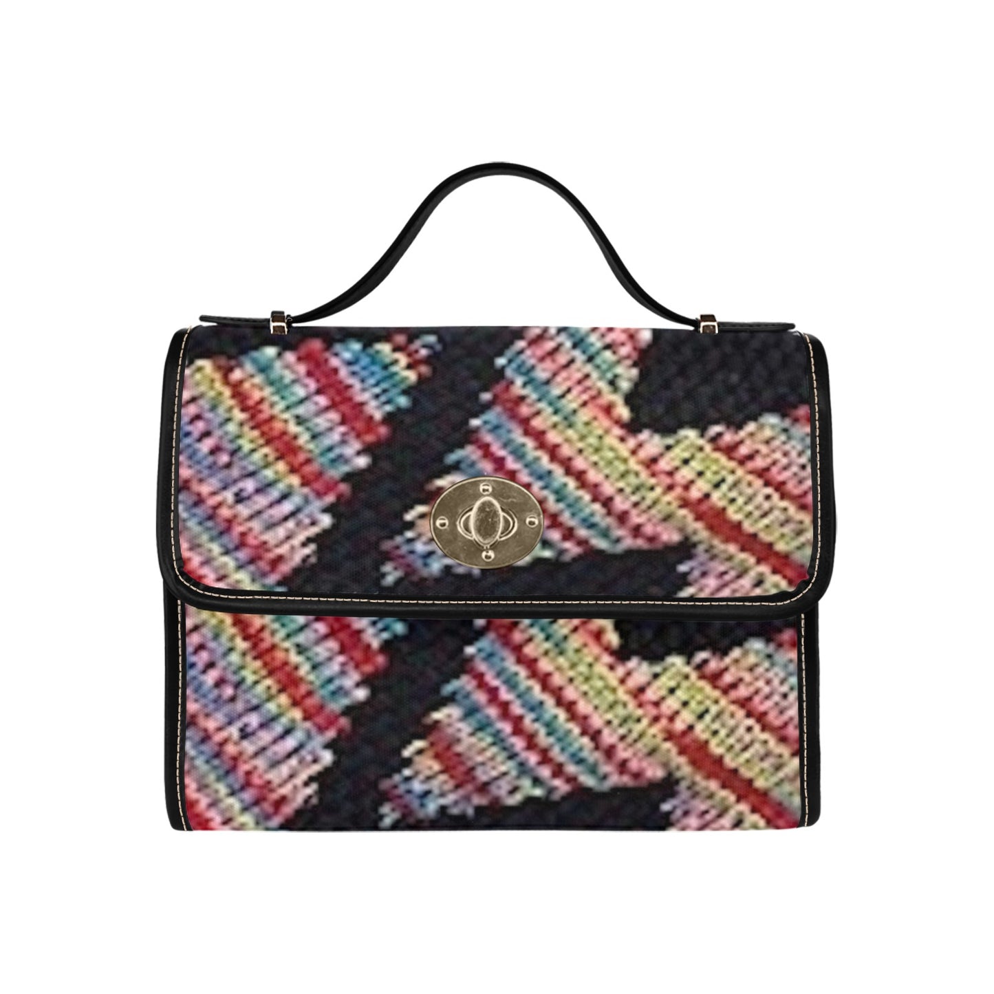 fz hippy handbag all over print canvas bag (model 1641)(black)