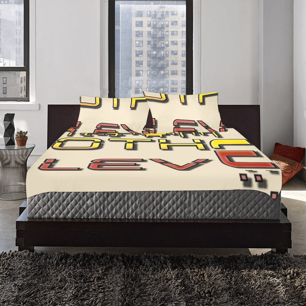 fz bedding set one size / fz bedding - creme 3-piece bedding set (1 duvet cover 86"x70"; 2 pillowcases 20"x30")(one side)