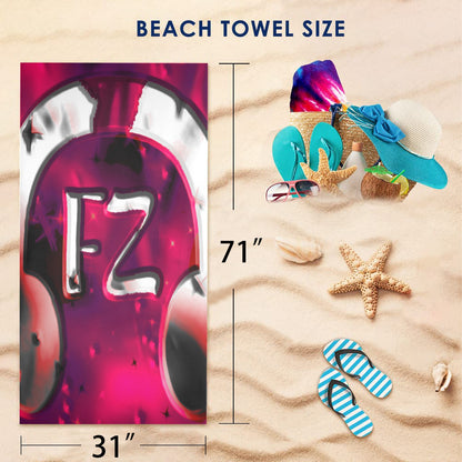 fz beach towel abstract 4 beach towel 31"x71"(two sides with different printing)