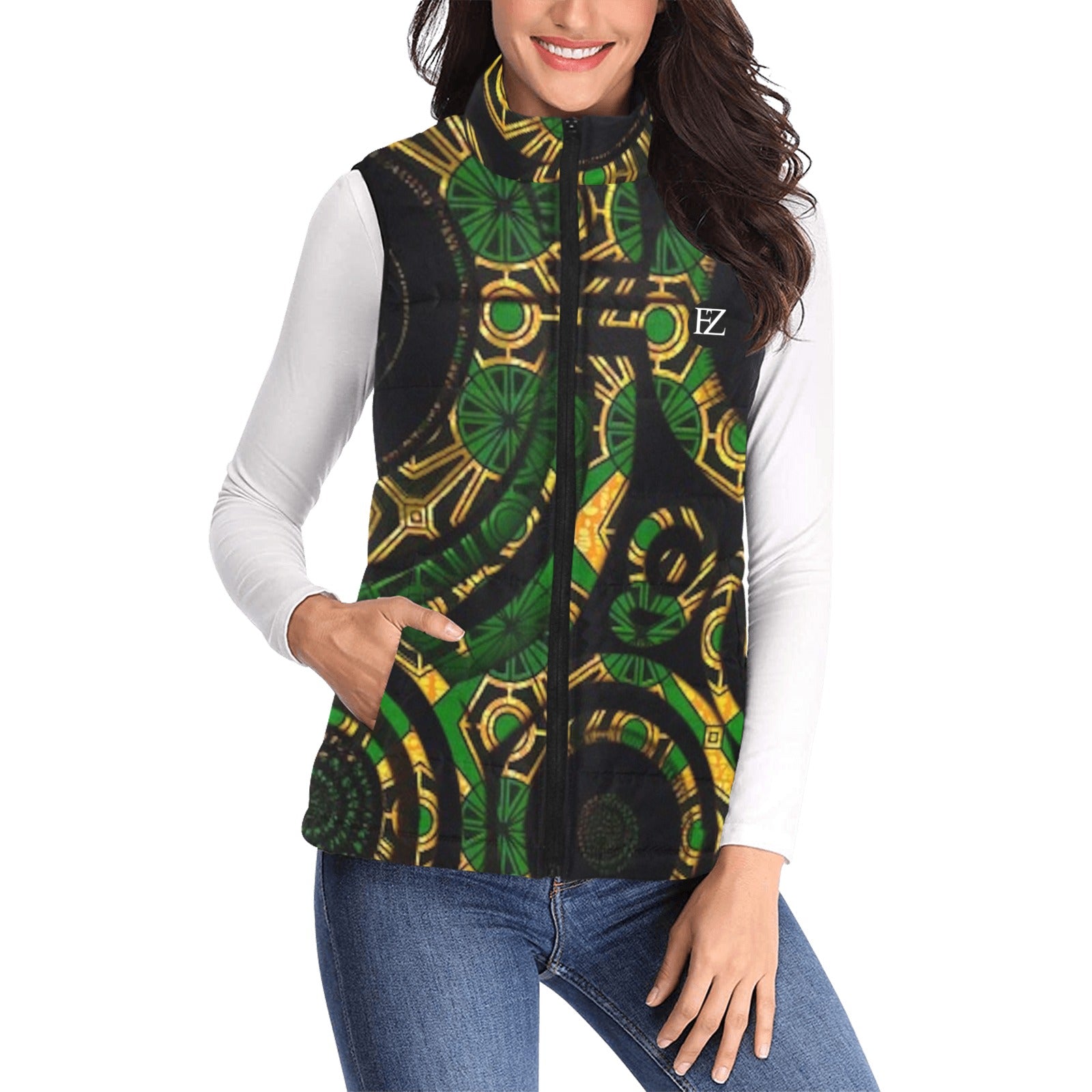 FZ  Women's African Print Puff Jacket 3 - FZwear