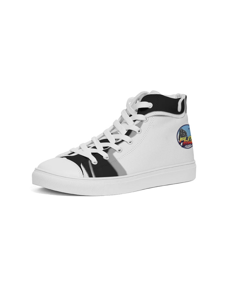 the white  bull men's hightop canvas shoe